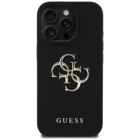 Guess nakładka Hardcase PU Grained Big 4G and Classic Logo do iPhone 16 Pro 6,3" Czarna