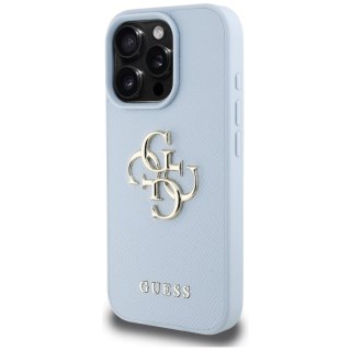 Guess nakładka Hardcase PU Grained Big 4G and Classic Logo do iPhone 16 Pro 6,3" Niebieska
