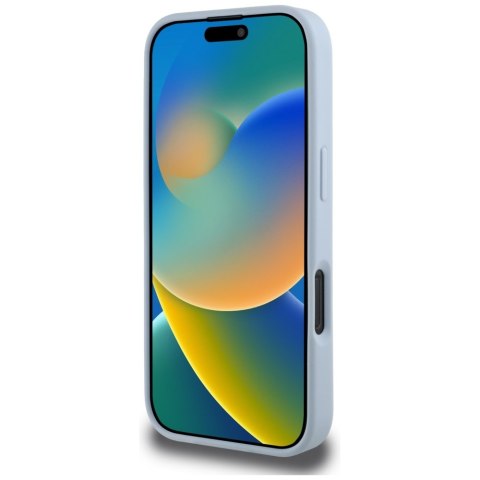 Guess nakładka Hardcase PU Grained Big 4G and Classic Logo do iPhone 16 Pro 6,3" Niebieska