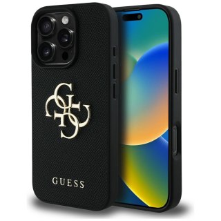 Guess nakładka Hardcase PU Grained Big 4G and Classic Logo do iPhone 16 Pro Max 6,9" Czarna
