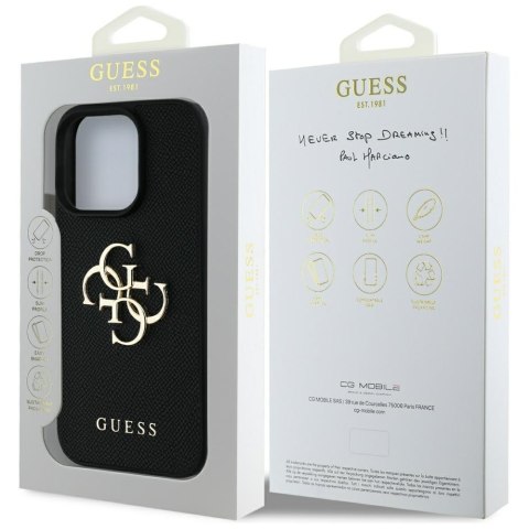 Guess nakładka Hardcase PU Grained Big 4G and Classic Logo do iPhone 16 Pro Max 6,9" Czarna Guess nakładka Hardcase PU Grained Big 4G and Classic Logo do iPhone 16 Pro Max 6,9" Czarna