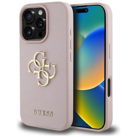 Guess nakładka Hardcase PU Grained Big 4G and Classic Logo do iPhone 16 Pro Max 6,9" Różowa Guess nakładka Hardcase PU Grained Big 4G and Classic Logo do iPhone 16 Pro Max 6,9" Różowa