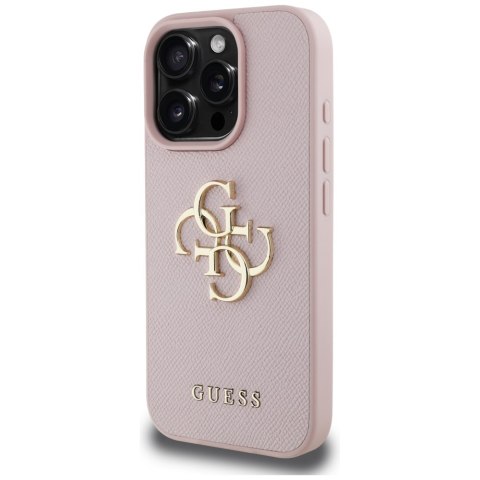 Guess nakładka Hardcase PU Grained Big 4G and Classic Logo do iPhone 16 Pro Max 6,9" Różowa Guess nakładka Hardcase PU Grained Big 4G and Classic Logo do iPhone 16 Pro Max 6,9" Różowa