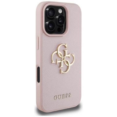 Guess nakładka Hardcase PU Grained Big 4G and Classic Logo do iPhone 16 Pro Max 6,9" Różowa Guess nakładka Hardcase PU Grained Big 4G and Classic Logo do iPhone 16 Pro Max 6,9" Różowa