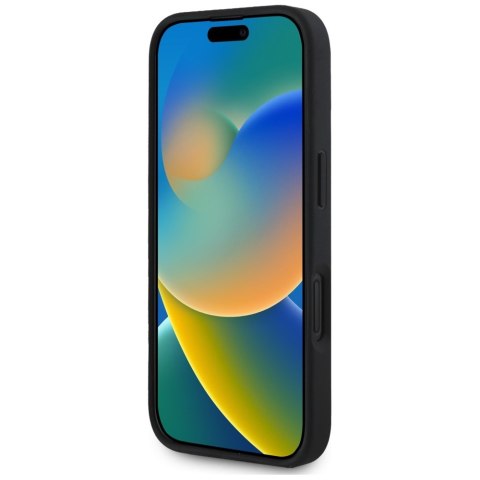 Guess nakładka Hardcase PU Grained Hot Stamp 4G Triangle Metal do iPhone 16 6,1" Czarna Guess nakładka Hardcase PU Grained Hot Stamp 4G Triangle Metal do iPhone 16 6,1" Czarna