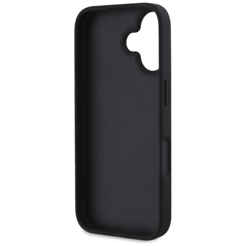 Guess nakładka Hardcase PU Grained Hot Stamp 4G Triangle Metal do iPhone 16 6,1" Czarna Guess nakładka Hardcase PU Grained Hot Stamp 4G Triangle Metal do iPhone 16 6,1" Czarna