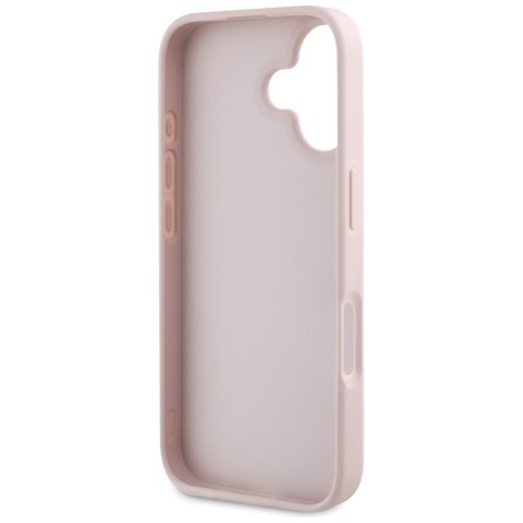 Guess nakładka Hardcase PU Grained Hot Stamp 4G Triangle Metal do iPhone 16 6,1" Różowa Guess nakładka Hardcase PU Grained Hot Stamp 4G Triangle Metal do iPhone 16 6,1" Różowa