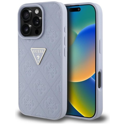 Guess nakładka Hardcase PU Grained Hot Stamp 4G Triangle Metal do iPhone 16 Pro 6,3" Fioletowa Guess nakładka Hardcase PU Grained Hot Stamp 4G Triangle Metal do iPhone 16 Pro 6,3" Fioletowa