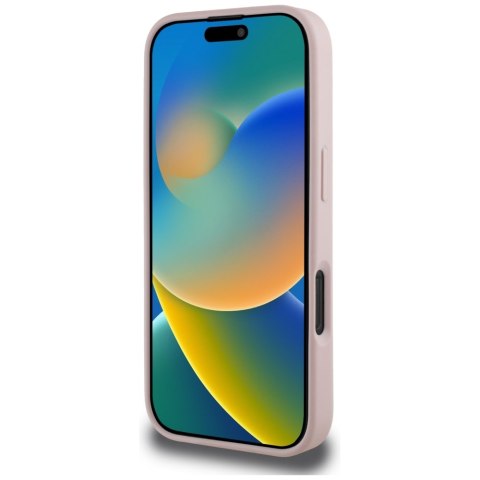 Guess nakładka Hardcase PU Grained Hot Stamp 4G Triangle Metal do iPhone 16 Pro 6,3" Różowa Guess nakładka Hardcase PU Grained Hot Stamp 4G Triangle Metal do iPhone 16 Pro 6,3" Różowa