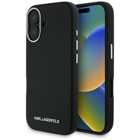 Karl Lagerfeld nakładka Hardcase MagSafe FW Saffiano Metal Logo do iPhone 16 6,1" Czarna Karl Lagerfeld nakładka Hardcase MagSafe FW Saffiano Metal Logo do iPhone 16 6,1" Czarna