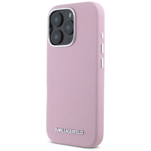 Karl Lagerfeld nakładka Hardcase MagSafe FW Saffiano Metal Logo do iPhone 16 Pro 6,3" Różowa Karl Lagerfeld nakładka Hardcase MagSafe FW Saffiano Metal Logo do iPhone 16 Pro 6,3" Różowa