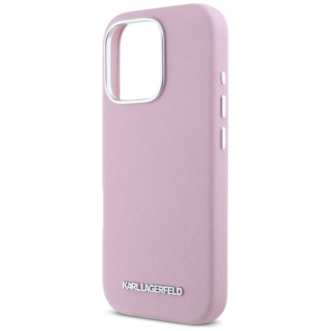 Karl Lagerfeld nakładka Hardcase MagSafe FW Saffiano Metal Logo do iPhone 16 Pro 6,3" Różowa Karl Lagerfeld nakładka Hardcase MagSafe FW Saffiano Metal Logo do iPhone 16 Pro 6,3" Różowa