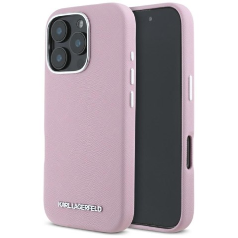 Karl Lagerfeld nakładka Hardcase MagSafe FW Saffiano Metal Logo do iPhone 16 Pro Max 6,9" Różowa Karl Lagerfeld nakładka Hardcase MagSafe FW Saffiano Metal Logo do iPhone 16 Pro Max 6,9" Różowa