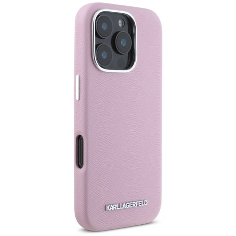 Karl Lagerfeld nakładka Hardcase MagSafe FW Saffiano Metal Logo do iPhone 16 Pro Max 6,9" Różowa Karl Lagerfeld nakładka Hardcase MagSafe FW Saffiano Metal Logo do iPhone 16 Pro Max 6,9" Różowa