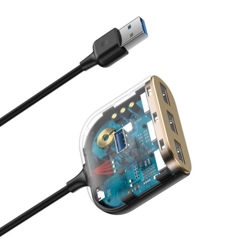 Baseus adapter HUB Square USB 3.0 do 4x USB czarny Baseus adapter HUB Square USB 3.0 do 4x USB czarny