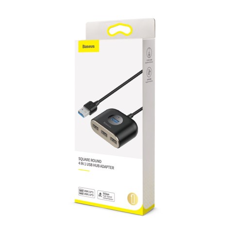 Baseus adapter HUB Square USB 3.0 do 4x USB czarny Baseus adapter HUB Square USB 3.0 do 4x USB czarny