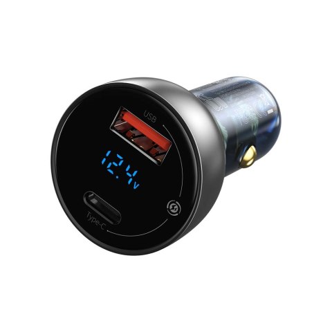 Baseus ładowarka samochodowa Particular PD 65W 1x USB 1x USB-C przeźroczysta Baseus ładowarka samochodowa Particular PD 65W 1x USB 1x USB-C przeźroczysta