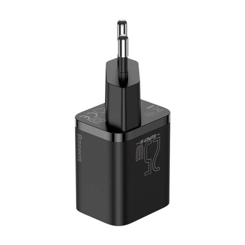 Baseus ładowarka sieciowa Super Si PD 25W 1x USB-C czarna + kabel USB-C - USB-C Baseus ładowarka sieciowa Super Si PD 25W 1x USB-C czarna + kabel USB-C - USB-C