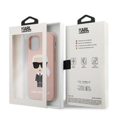 Karl Lagerfeld nakładka do iPhone 12 Mini 5,4" KLHCP12SSLFKPI jasno-różowa hard case Silicone Iconic Karl Lagerfeld nakładka do iPhone 12 Mini 5,4" KLHCP12SSLFKPI jasno-różowa hard case Silicone Iconic