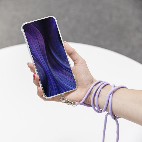 Uniwersalna tasiemka/smycz na szyję do telefonu fioletowa Uniwersalna tasiemka/smycz na szyję do telefonu fioletowa