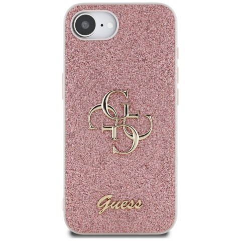 Guess Nakładka HC Fixed Glitter Big 4G do iPhone 16e Różowa