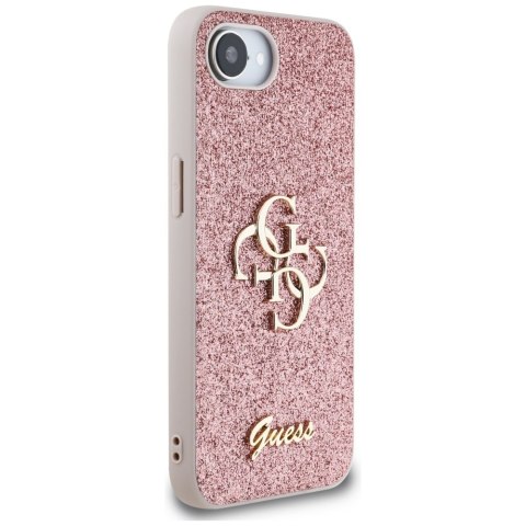 Guess Nakładka HC Fixed Glitter Big 4G do iPhone 16e Różowa