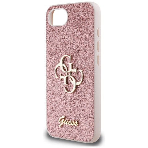 Guess Nakładka HC Fixed Glitter Big 4G do iPhone 16e Różowa