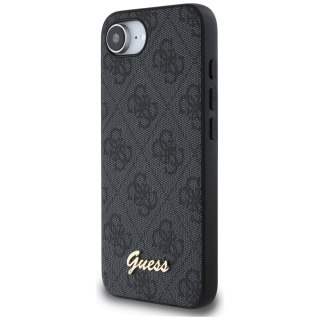 Guess Nakładka HC MagSafe 4G PU Script Logo do iPhone 16e Czarna