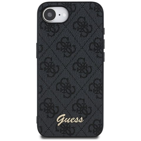 Guess Nakładka HC MagSafe 4G PU Script Logo do iPhone 16e Czarna