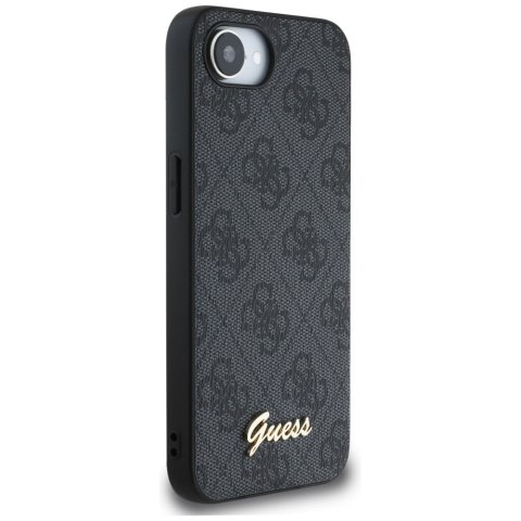 Guess Nakładka HC MagSafe 4G PU Script Logo do iPhone 16e Czarna