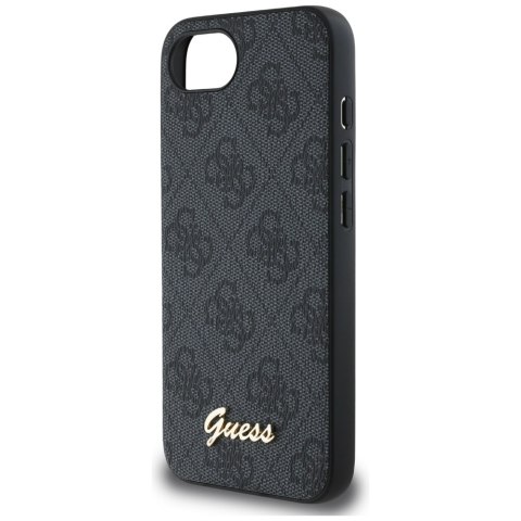 Guess Nakładka HC MagSafe 4G PU Script Logo do iPhone 16e Czarna