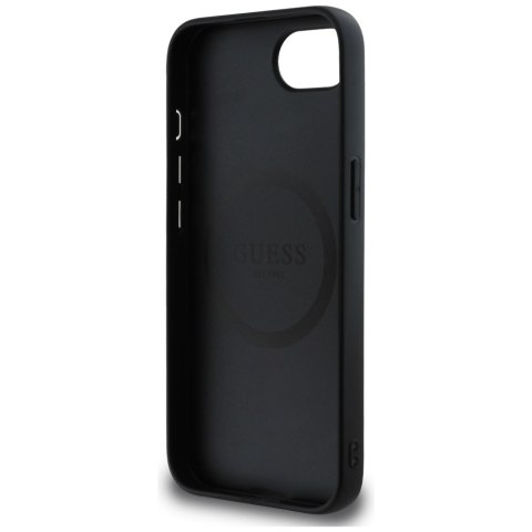 Guess Nakładka HC MagSafe 4G PU Script Logo do iPhone 16e Czarna