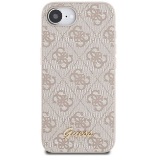 Guess Nakładka HC MagSafe 4G PU Script Logo do iPhone 16e Różowa