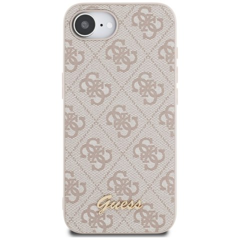 Guess Nakładka HC MagSafe 4G PU Script Logo do iPhone 16e Różowa