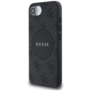 Guess Nakładka HC MagSafe PU 4G Circle with Classic Logo do iPhone 16e Czarna