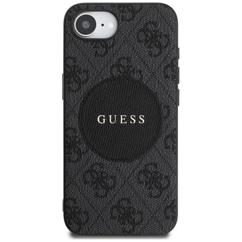 Guess Nakładka HC MagSafe PU 4G Circle with Classic Logo do iPhone 16e Czarna