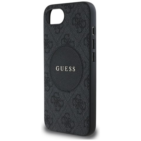 Guess Nakładka HC MagSafe PU 4G Circle with Classic Logo do iPhone 16e Czarna