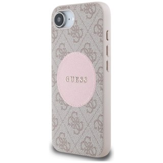Guess Nakładka HC MagSafe PU 4G Circle with Classic Logo do iPhone 16e Różowa