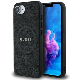 Guess Nakładka HC MagSafe PU 4G Ring Classic Logo do iPhone 16e Czarna