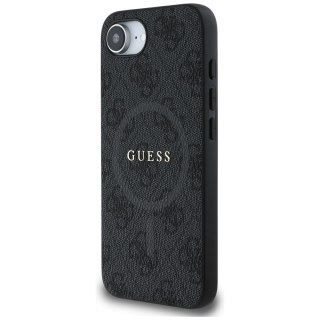 Guess Nakładka HC MagSafe PU 4G Ring Classic Logo do iPhone 16e Czarna