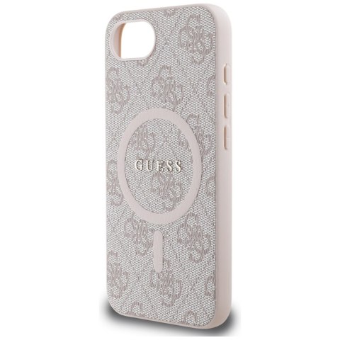 Guess Nakładka HC MagSafe PU 4G Ring Classic Logo do iPhone 16e Różowa