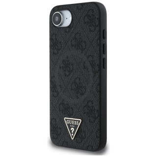 Guess Nakładka HC MagSafe PU 4G Ring Triangle Logo do iPhone 16e Czarna