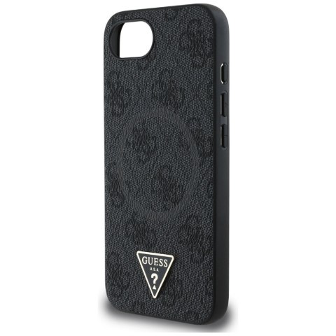 Guess Nakładka HC MagSafe PU 4G Ring Triangle Logo do iPhone 16e Czarna