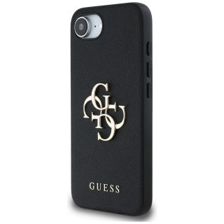 Guess Nakładka HC PU Grained Big 4G and Classic Logo do iPhone 16e Czarna