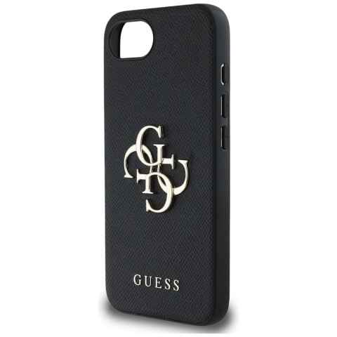 Guess Nakładka HC PU Grained Big 4G and Classic Logo do iPhone 16e Czarna