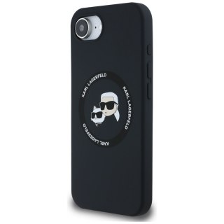 Karl Lagerfeld Nakładka HC MagSafe Silicone Double Heads do iPhone 16e Czarna