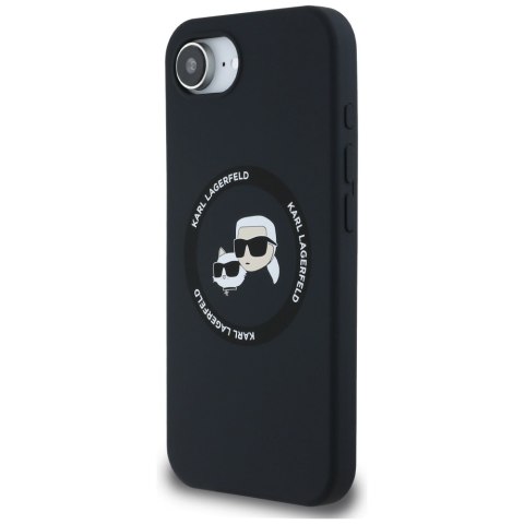 Karl Lagerfeld Nakładka HC MagSafe Silicone Double Heads do iPhone 16e Czarna