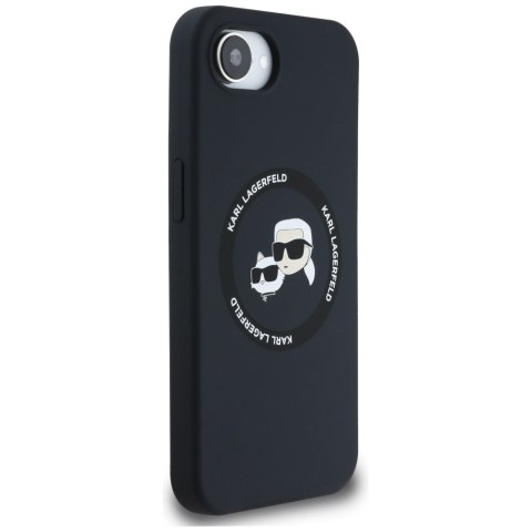 Karl Lagerfeld Nakładka HC MagSafe Silicone Double Heads do iPhone 16e Czarna