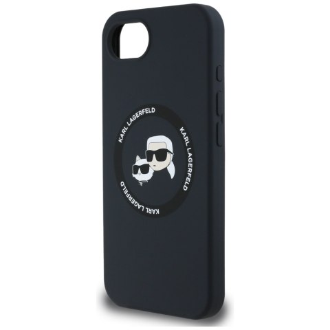 Karl Lagerfeld Nakładka HC MagSafe Silicone Double Heads do iPhone 16e Czarna