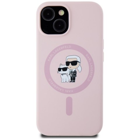 Karl Lagerfeld Nakładka HC MagSafe Silicone KC Body Ring do iPhone 15 Różowa